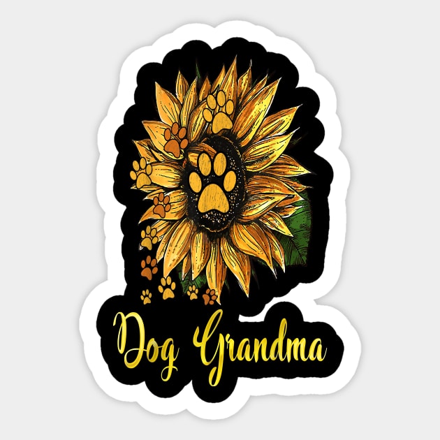 Dog Grandma Sunflower Sticker by brittenrashidhijl09